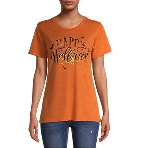 Womens Way to Celebrate HAPPY HALLOWEEN T-shirt Size XL 16/18 Orange NWT